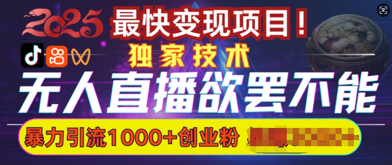 欲罷不能的無(wú)人直播引流，超暴力日引流1000+高質(zhì)量精準(zhǔn)創(chuàng)業(yè)粉