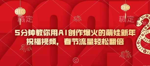 5分鐘教你用AI創作爆火的萌娃新年祝福視頻，春節流量輕松翻倍