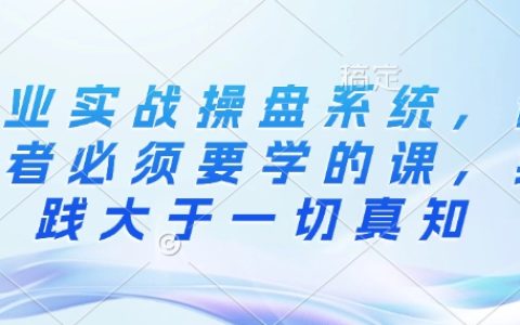 創業者必備實戰指南：手把手教你搭建高效創業操盤系統
