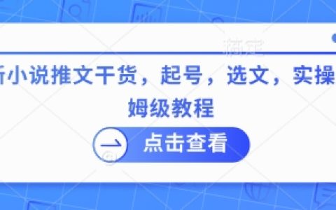 最新小說推廣全攻略：起號+選文+實操保姆級教程，小白也能輕松上手
