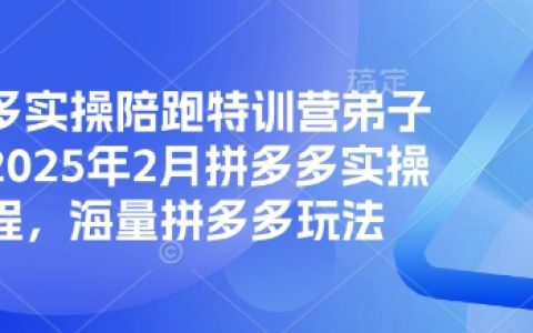 2025年拼多多運營實戰培訓課程，拼多多玩法大全，拼多多實操陪跑特訓營弟子班，助力電商新人快速上手平臺技巧