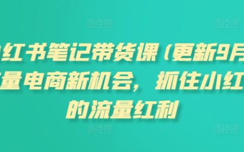 小紅書筆記帶貨課程(2025年2月更新)，把握流量電商新機遇，解鎖小紅書流量紅利