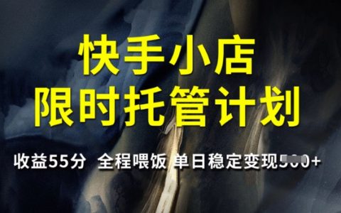 快手小店托管服務，收益分成55%，全程喂飯，單日穩定變現5張【揭秘】