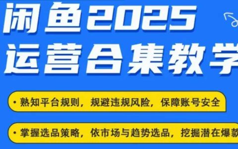 2025閑魚電商實戰全教程，最新咸魚運營玩法與策略