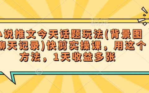 一天賺取多份收益：實戰教學快速掌握小說推文話題玩法（含背景圖+聊天記錄編輯技巧）