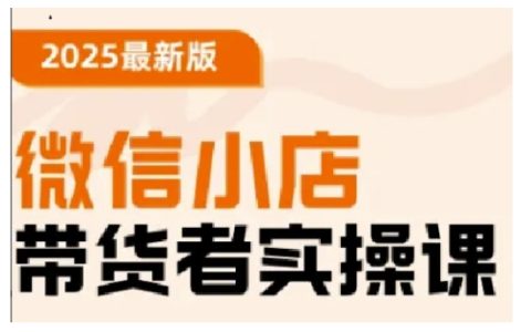 2025微信小店帶貨實戰(zhàn)教程：從基礎(chǔ)操作到高級運營技巧，快速掌握全套技能