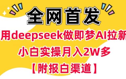 利用DeepSeek和即夢(mèng)AI吸引新用戶，小白實(shí)戰(zhàn)月收入突破萬元