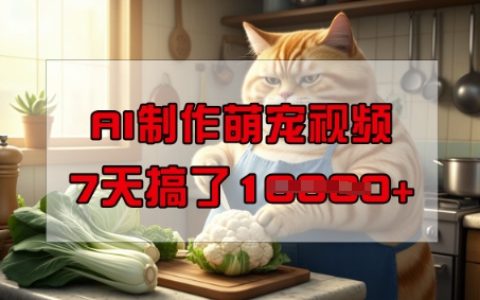 利用AI輕松制作萌寵視頻，操作簡單零門檻，手機就能搞定，7天賺取萬元指南