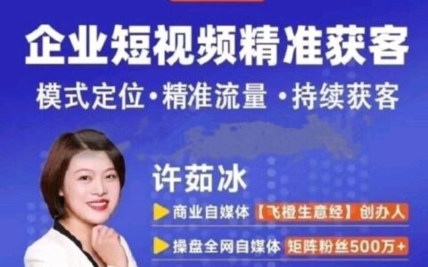 飛橙許茹冰企業短視頻從入門到爆單