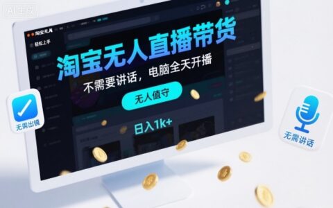 淘寶無人直播帶貨，不需要出鏡，不需要講話，電腦全天開播，輕松上手，日入1k+【揭秘】