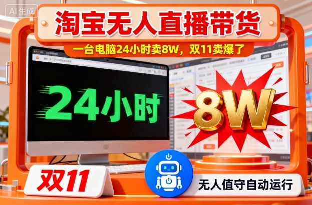淘寶無人直播帶貨，一臺電腦214小時賣8W，雙11賣爆了【揭秘】