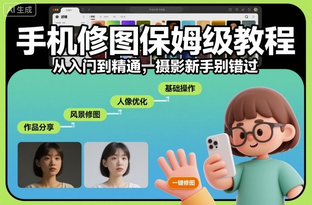 手機修圖保姆級教程，從入門到精通，攝影新手別錯過