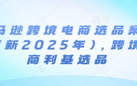 亞馬遜跨境電商選品案例(更新2025年10月)，跨境電商利基選品