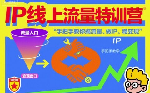IP線上流量特訓營，手把手教你搞流量、做IP、穩變現