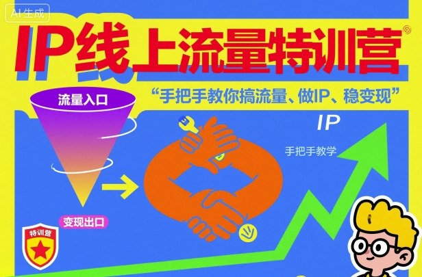 IP線上流量特訓營，手把手教你搞流量、做IP、穩變現