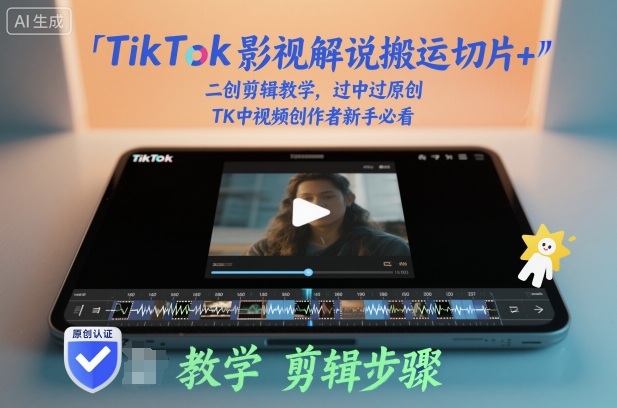 TikTok影視解說搬運切片+二創(chuàng)剪輯教學,過中過原創(chuàng),TK中視頻創(chuàng)作者新手必看
