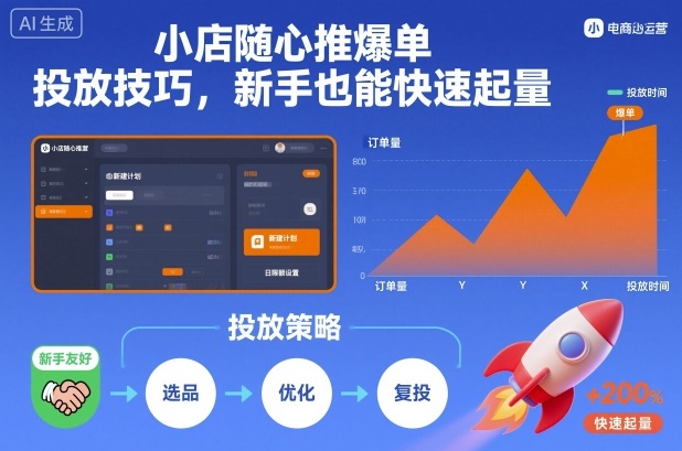 小店隨心推爆單投放技巧，新手也能快速起量