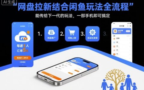 網盤拉新結合閑魚玩法全流程，能傳給下一代的玩法，一部手機即可搞定（附入口渠道以及實操教程）