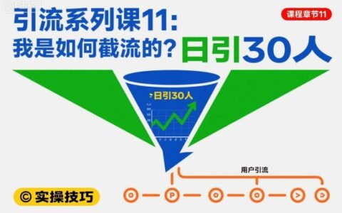 引流系列課11：我是如何截流的？日引30人【文檔】