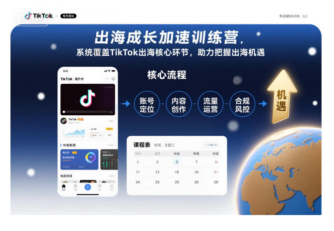 出海成長加速訓(xùn)練營,系統(tǒng)覆蓋TikTok出海核心環(huán)節(jié),助力把握出海機遇(更新)