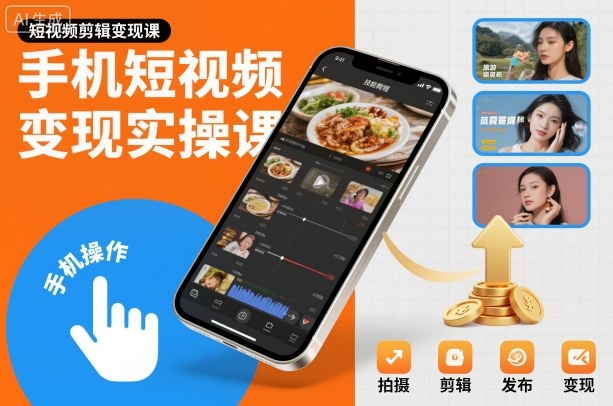 手機短視頻變現實操課，短視頻剪輯變現課