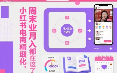 小紅書電商精細化運營全流程，周末副業月入1W+，全套方法都在這了