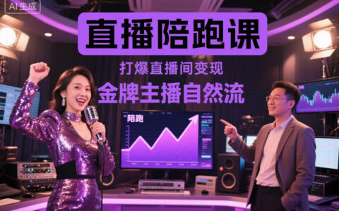直播陪跑課，金牌主播自然流打爆直播間，復制高變現玩法