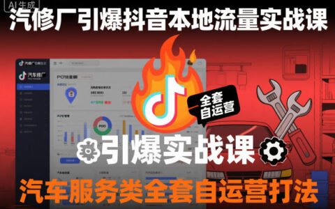 汽修廠引爆抖音本地流量實(shí)戰(zhàn)課，汽車服務(wù)類全套自運(yùn)營(yíng)打法