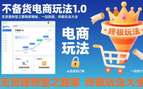 不備貨電商玩法1.0，?無貨源轉(zhuǎn)型之路獨家揭秘，一站到底，終極玩法大全