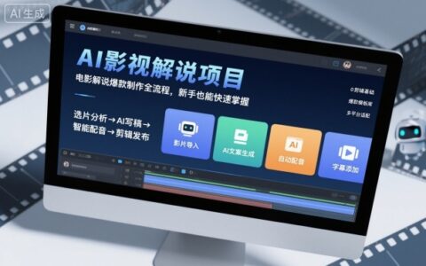 AI影視解說項目，電影解說爆款制作全流程，新手也能快速掌握