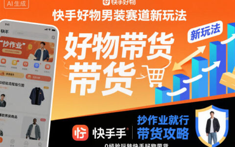 快手好物男裝賽道新玩法，抄作業(yè)就行，0經(jīng)驗玩轉快手好物帶貨