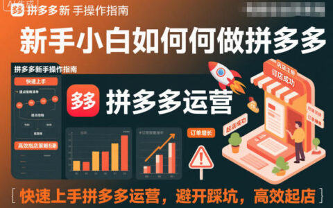 新手小白如何做拼多多，快速上手拼多多運營，避開踩坑，高效起店