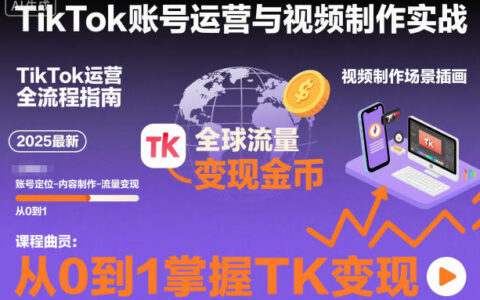 2025最新TikTok賬號運營與視頻制作實戰全流程，從0到1掌握TK變現（含11月最新TK搬運技術）