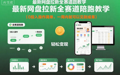 最新網(wǎng)盤拉新全賽道陪跑教學，0投入操作簡單，一周內(nèi)就可以見到成果