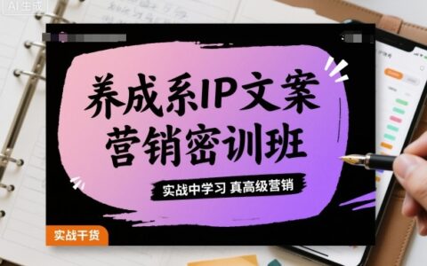 養成系IP文案營銷密訓班，實戰中學習真高級營銷