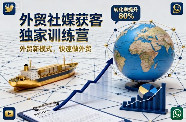 外貿社媒獲客獨家訓練營,外貿新模式,快速做外貿(更新)