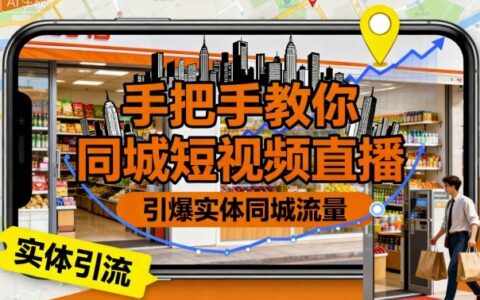 手把手教你同城短視頻直播，引爆實體同城流量