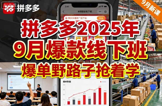 拼多多2025年9月爆款線下班，爆單野路子搶著學