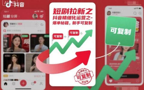 短劇拉新之抖音精細化運營之爆單秘籍，新手可復制