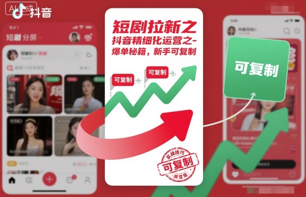 短劇拉新之抖音精細(xì)化運(yùn)營(yíng)之爆單秘籍，新手可復(fù)制