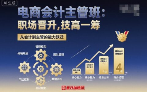 電商會計主管班，職場晉升，技高一籌