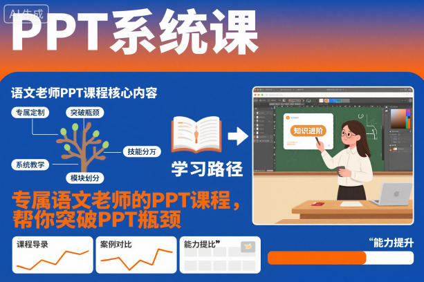 PPT系統課,專屬語文老師的PPT課程,幫你突破PPT瓶頸