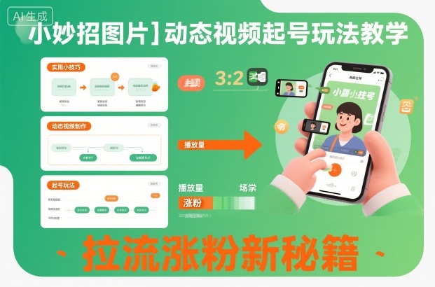 小妙招圖片+動態視頻起號玩法教學,拉流漲粉新秘籍