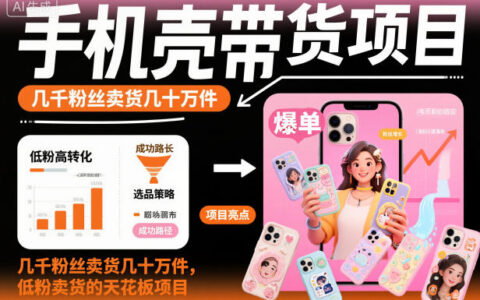 手機(jī)殼帶貨項(xiàng)目，幾千粉絲賣貨幾十萬(wàn)件，短視頻低粉賣貨的天花板項(xiàng)目