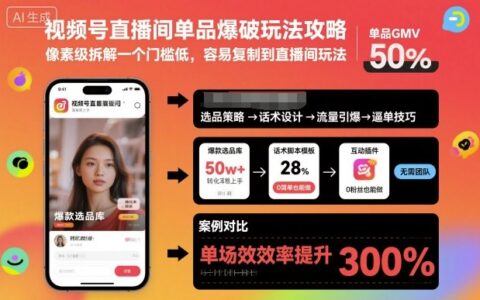 視頻號直播間單品爆破玩法攻略，像素級拆解一個門檻低，容易復制到直播間玩法