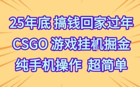 25年底搞錢回家過年，CSGO游戲掛G掘金，純手機(jī)操作超簡(jiǎn)單【揭秘】