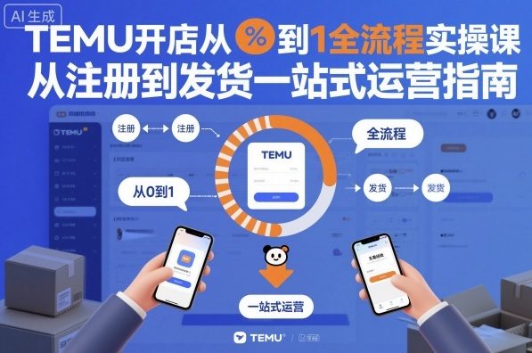 TEMU開店從0到1全流程實操課，從注冊到發貨一站式運營指南