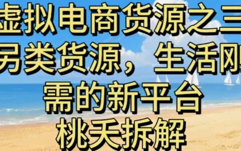 虛擬電商之三另類的貨源，生活剛需的新平臺