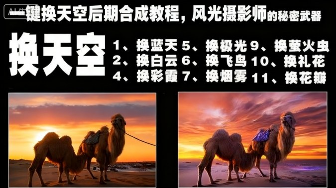 一鍵換天空后期合成教程，風光攝影師的秘密武器