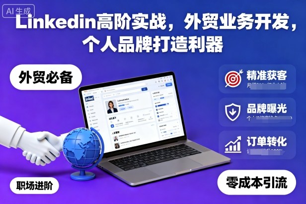 Linkedin高階實(shí)戰(zhàn)，外貿(mào)業(yè)務(wù)開發(fā)，個(gè)人品牌打造利器